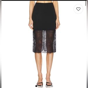 REVOLVE Black Lace Overlay Skirt